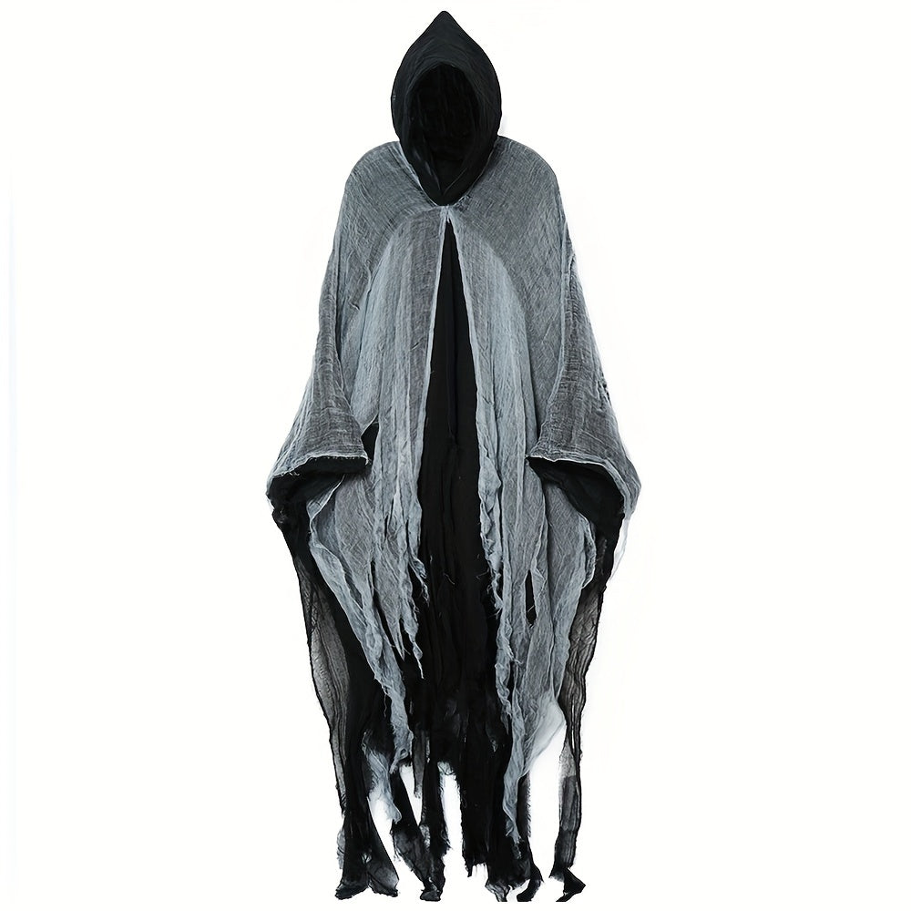 Women's Halloween Skeleton Hooded Cape & Mask