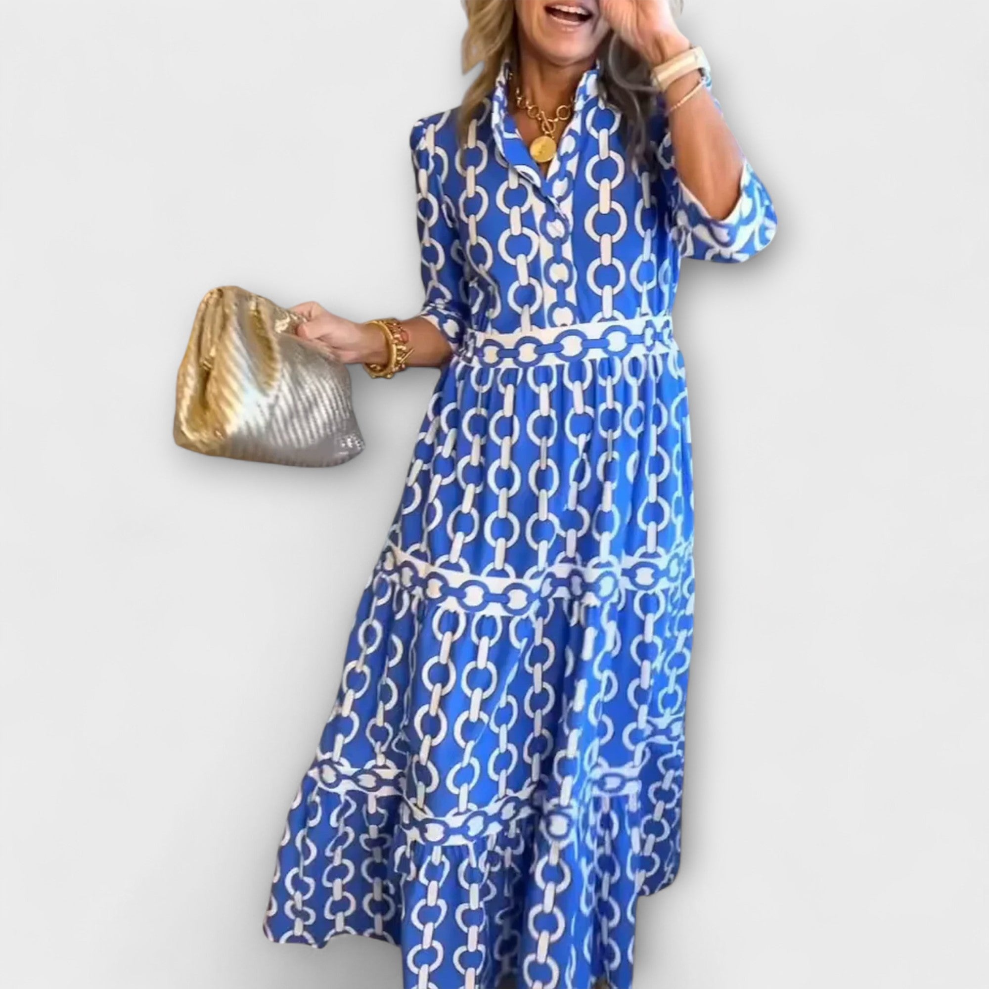 Gwendolyn™ | Midi Dress with Chain Print
