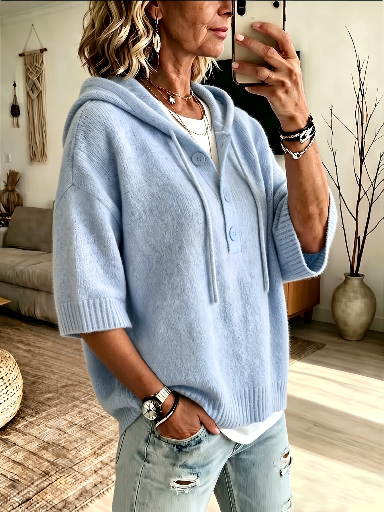 Jorvelle™ | Casual Hooded Button Sweater