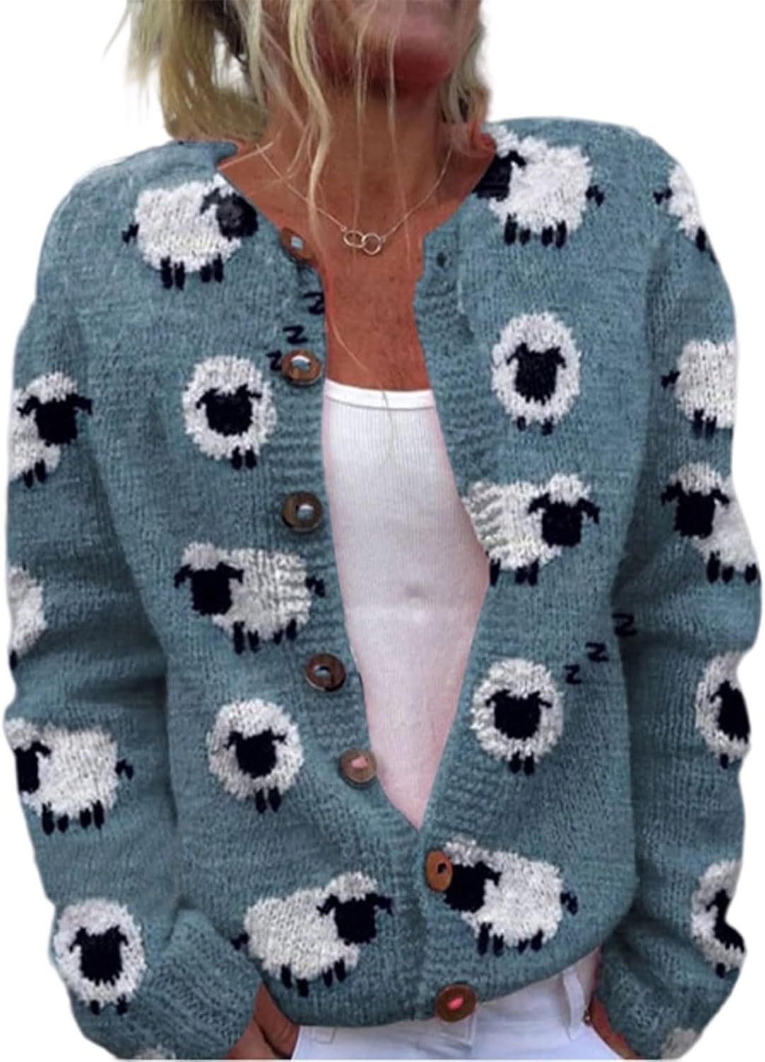Blythe™ | Cozy Sheep Print Cardigan