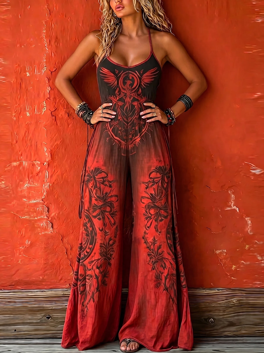 Giselle™ | Bohemian Strappy Wide-Leg Jumpsuit
