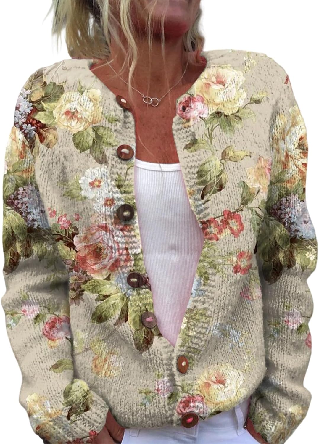 Rosette™ | Vintage Floral Knit Cardigan