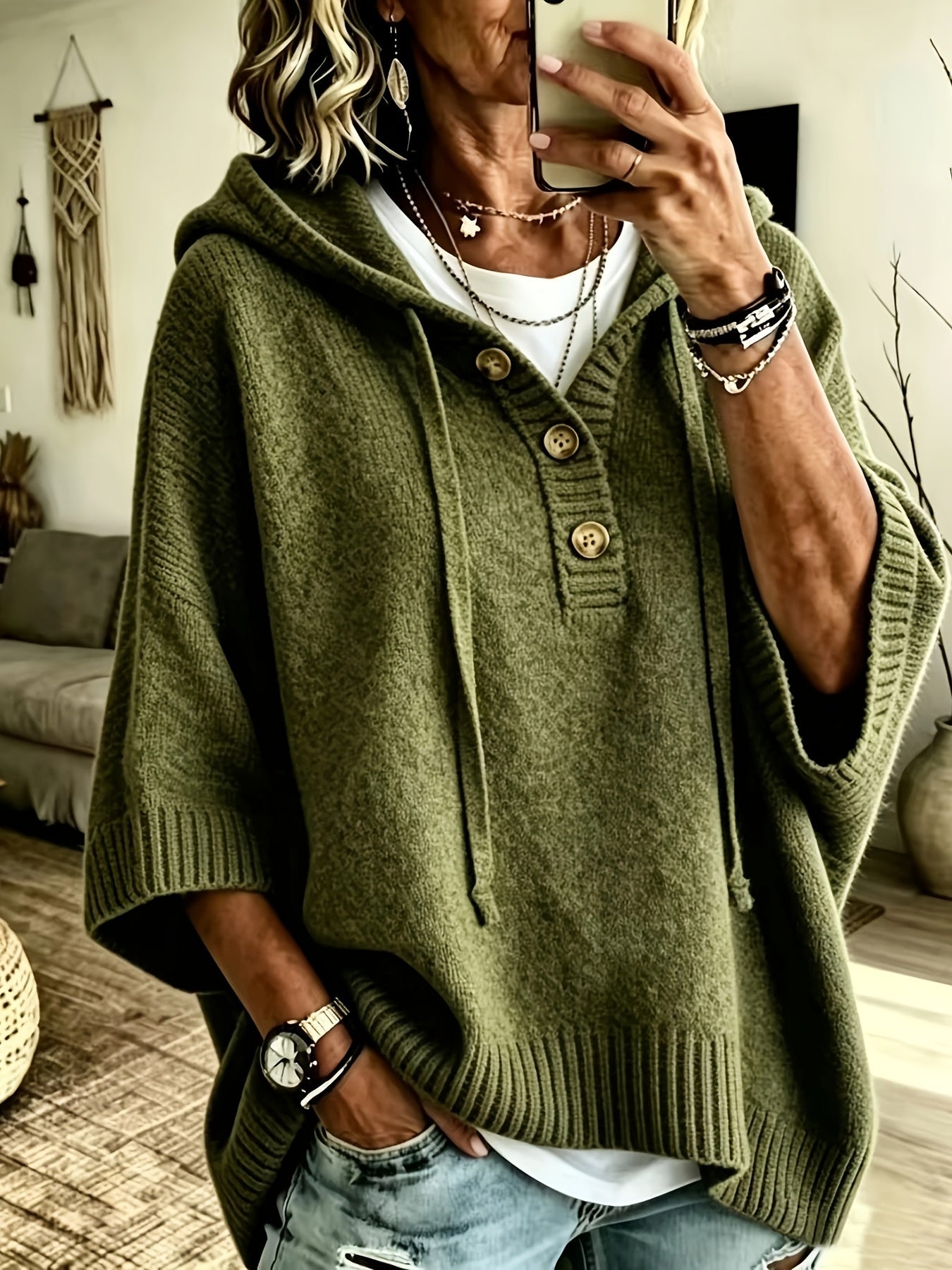 Mirabel™ | Hooded Cape Sweater