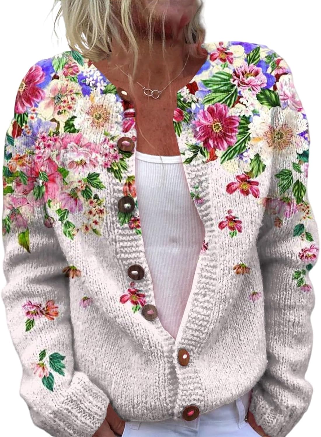 Marguerite™ | Garden Floral Knit Cardigan