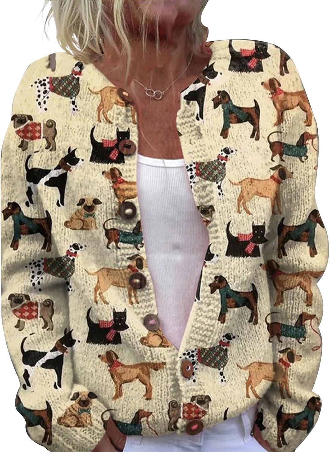 Winnie™ | Cozy Dog Print Cardigan