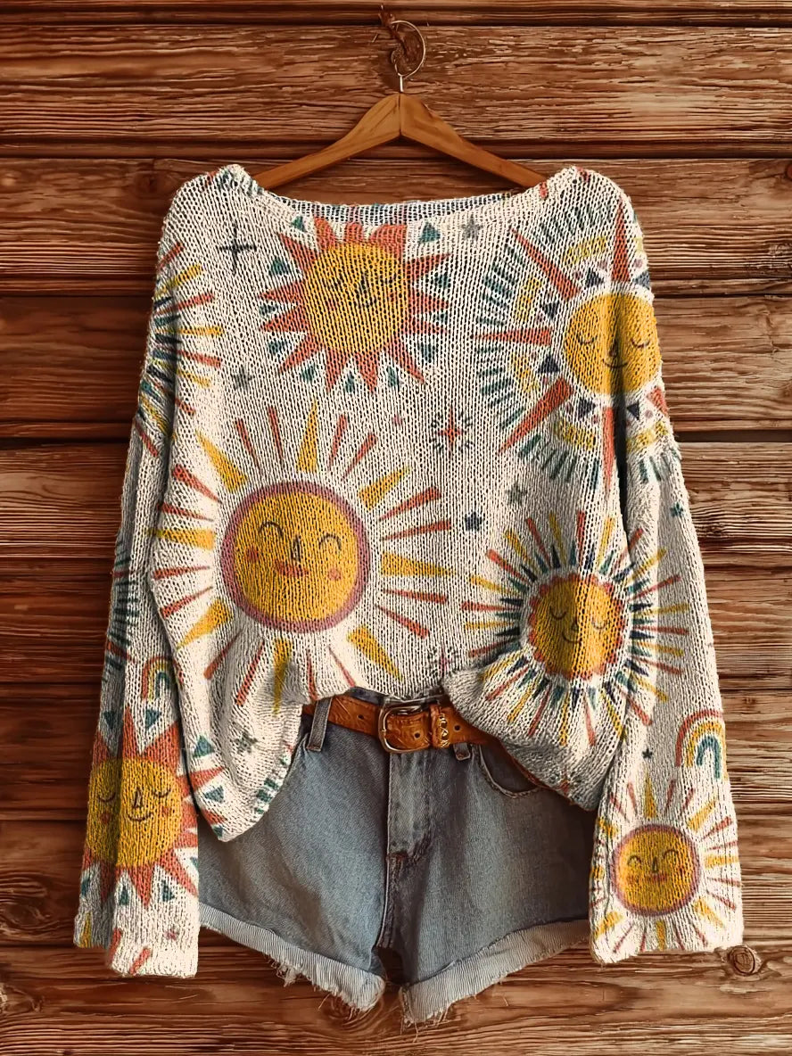Celestra™ | Hippie Sunfloral Print Sweater