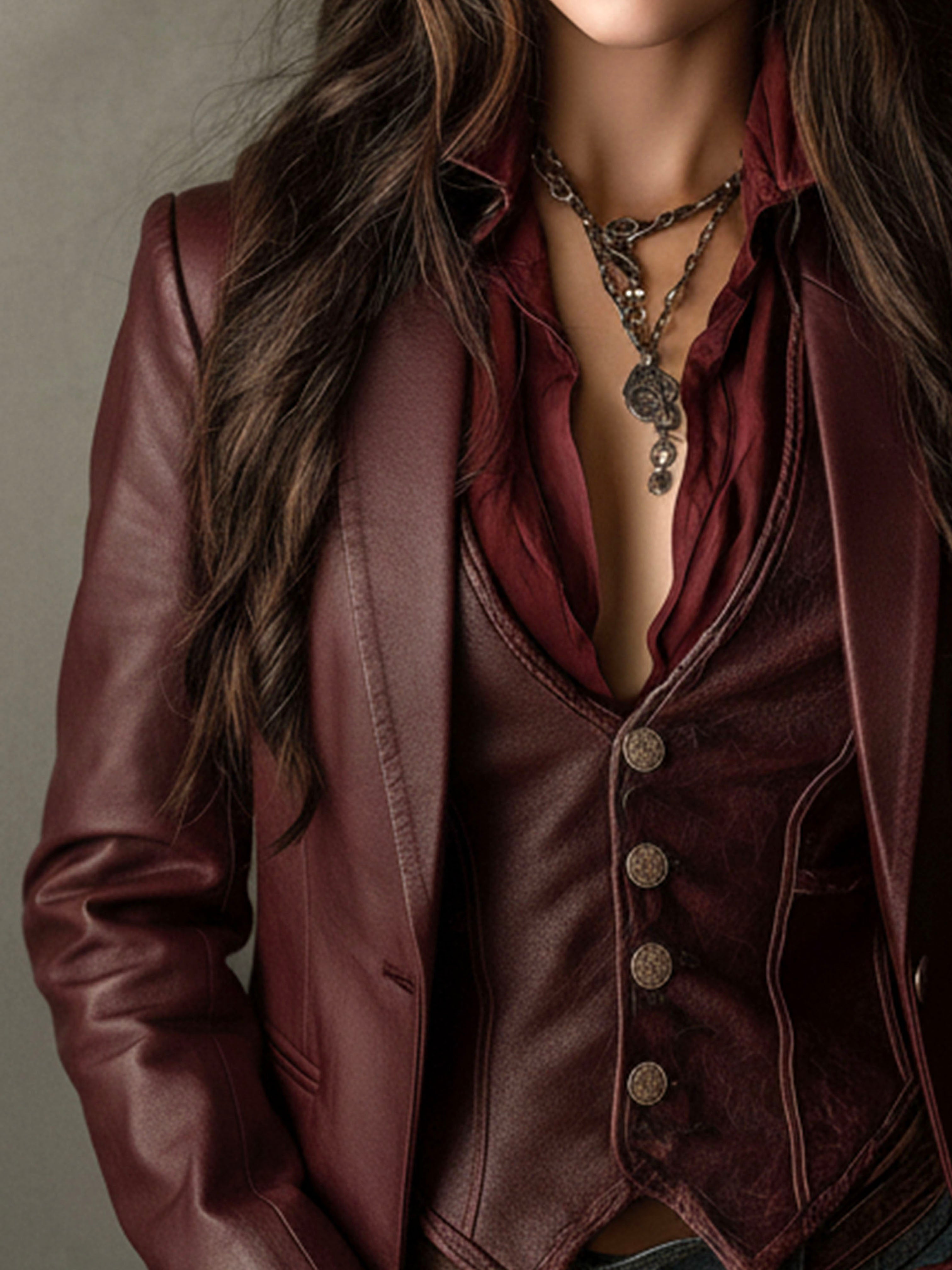 Evadette™ | Vintage Burgundy Blazer
