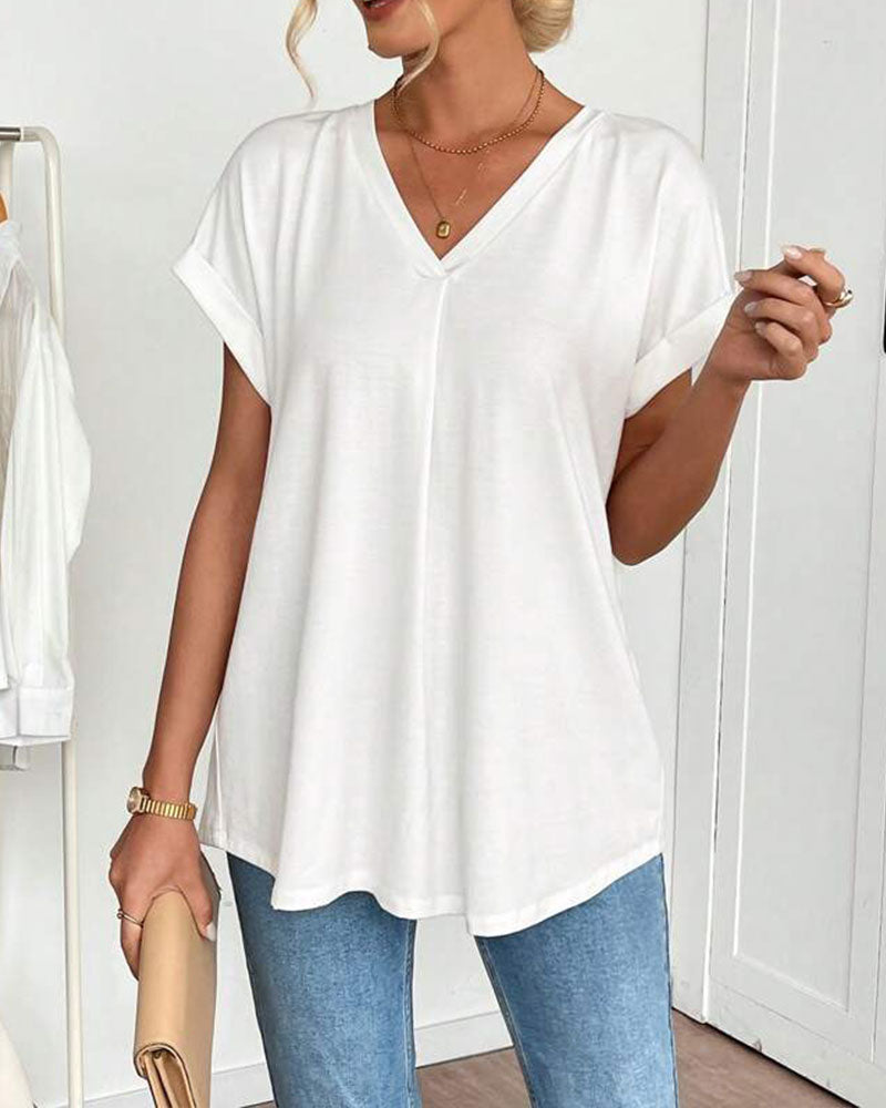 Winifred™ | Pleated Back V-Neck Blouse