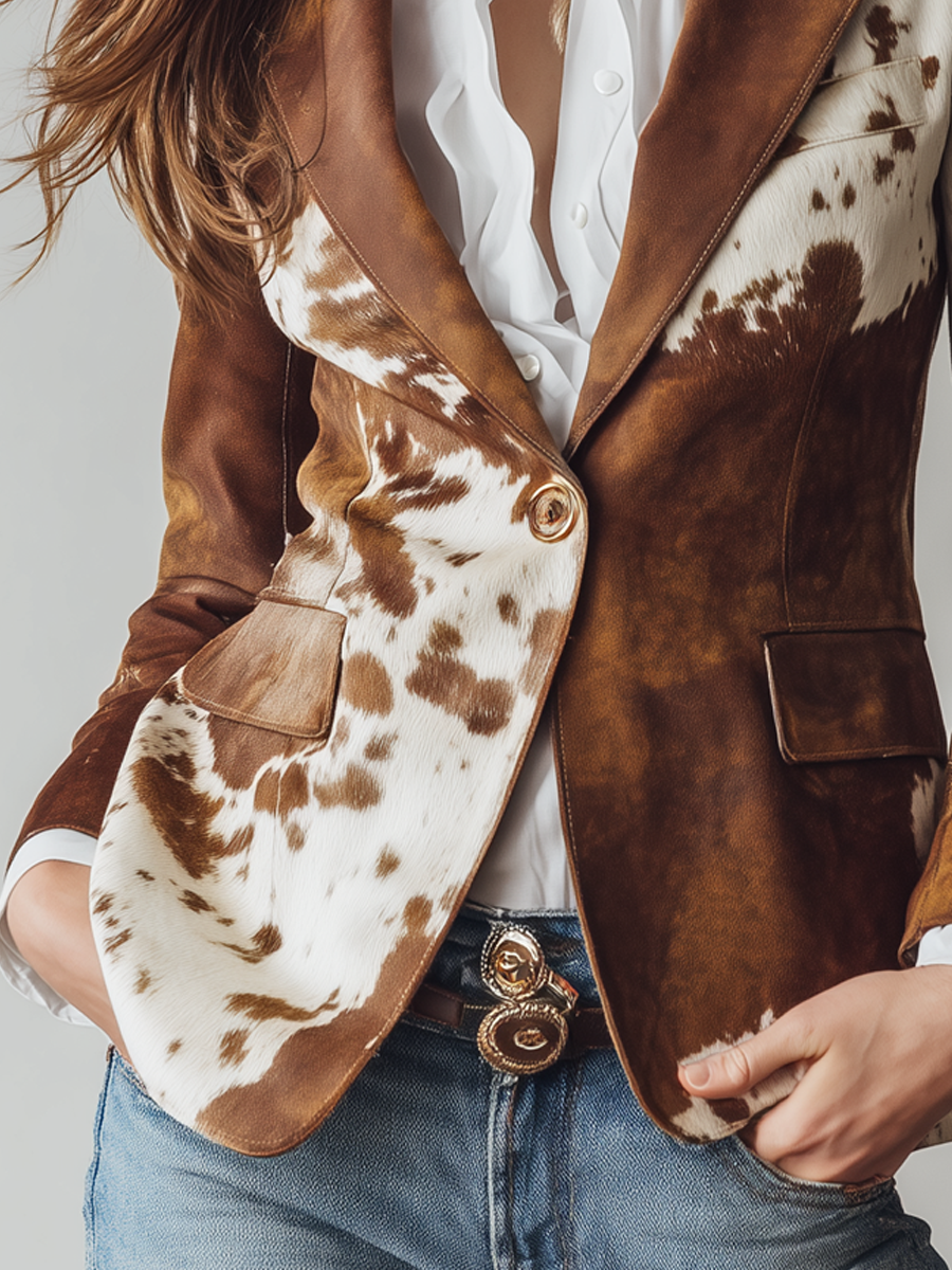 Maverick™ | Vintage Cow Print Blazer