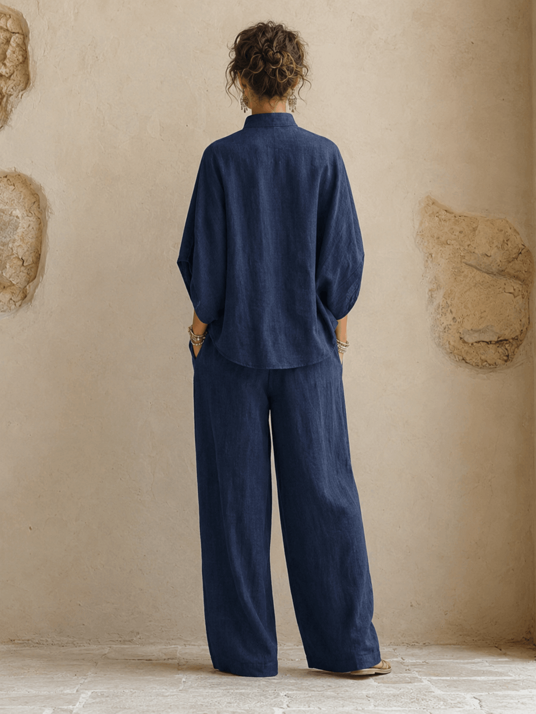 Annelies™ | Batwing Sleeve Top & Wide-Leg Pants Set