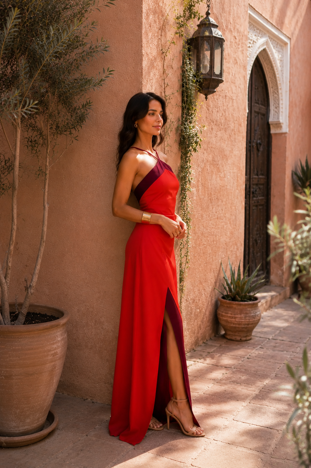 Lisara™ | Long Halter Dress with Slit