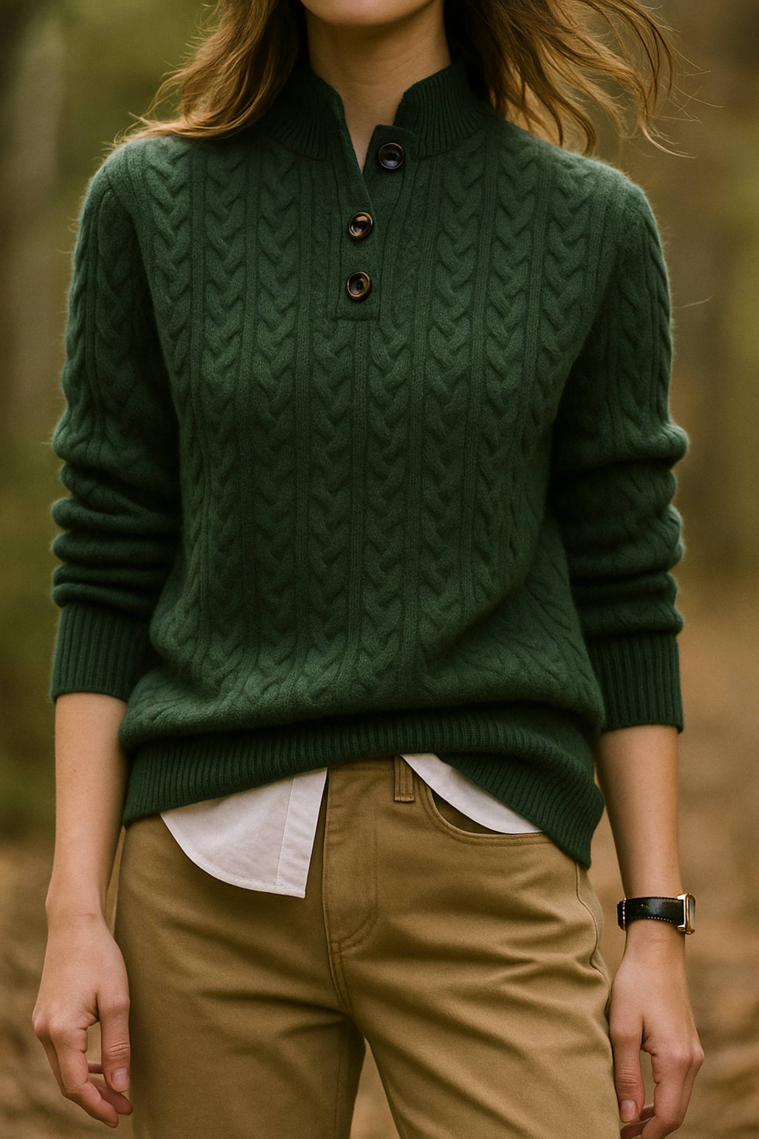 Women's Textured Cable Knit Sweater
