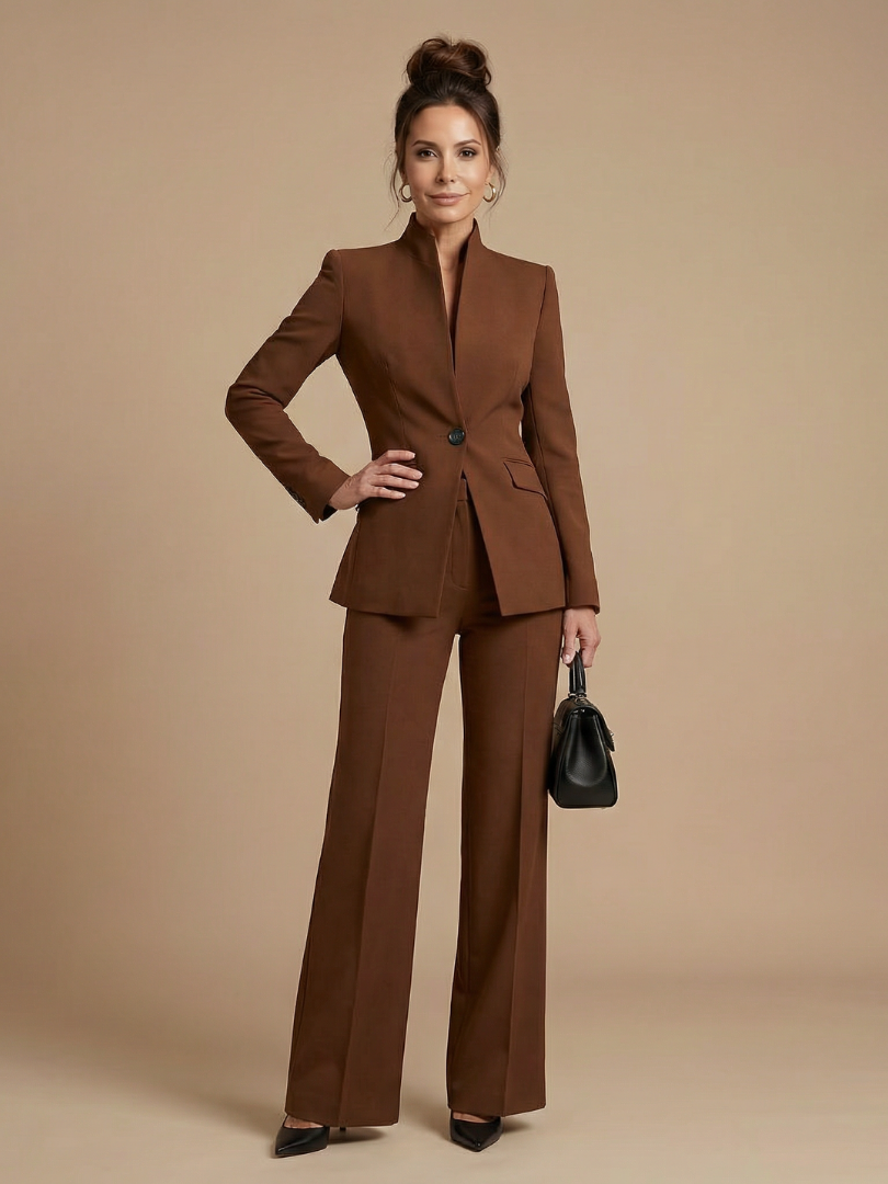 Karen | Women's Structured Stand Collar Tailored Suit