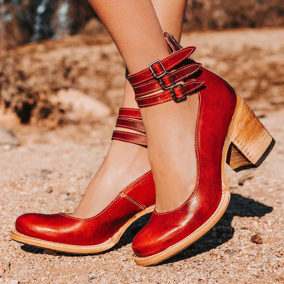 Vexara™ | Buckle Strap Block Heel