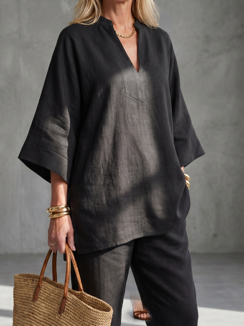 Oriana™ | V Neck Tunic & Gathered Trouser Set