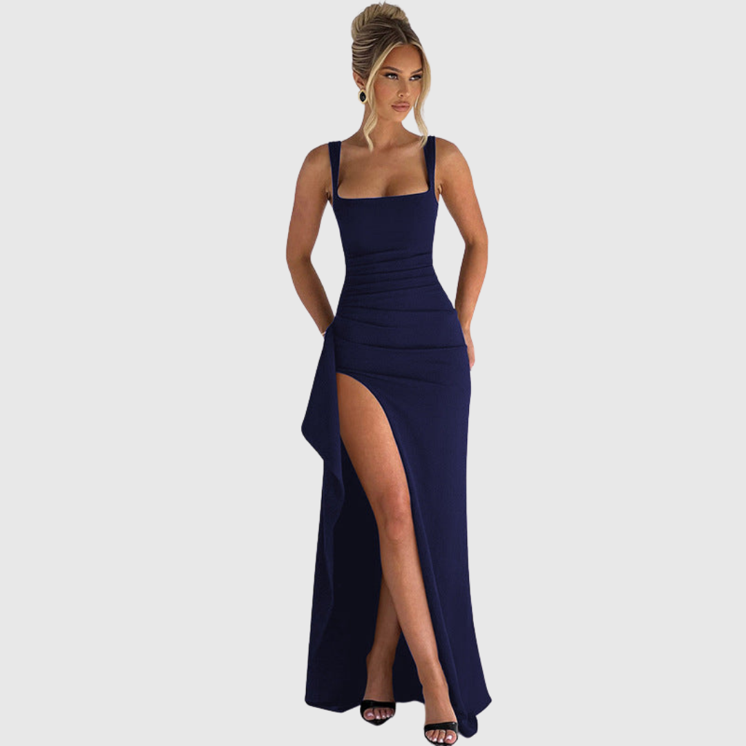 Elegant Formal Slip Maxi Dress With Open Back