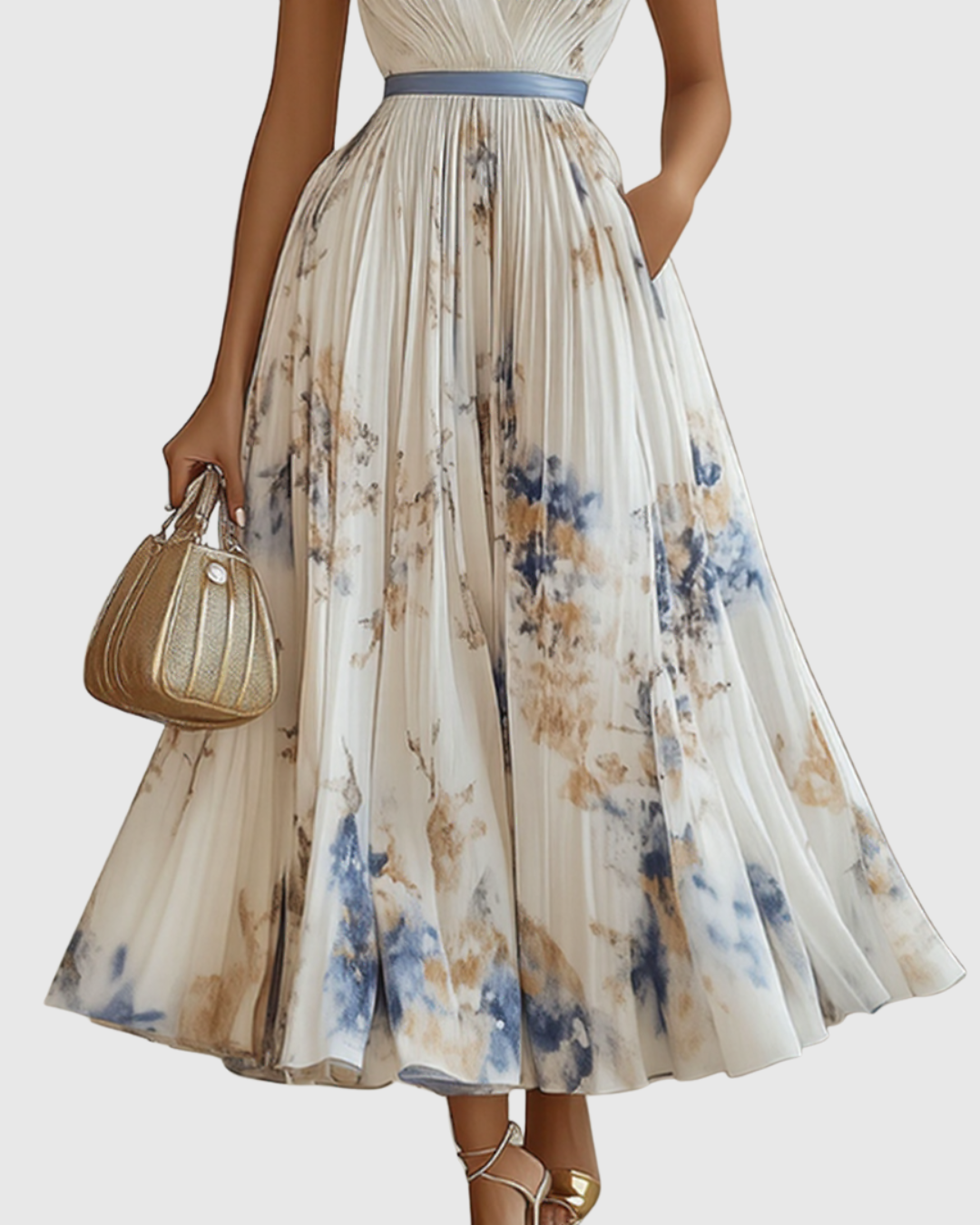 Celestine™ | Elegant Pleated Maxi Dress