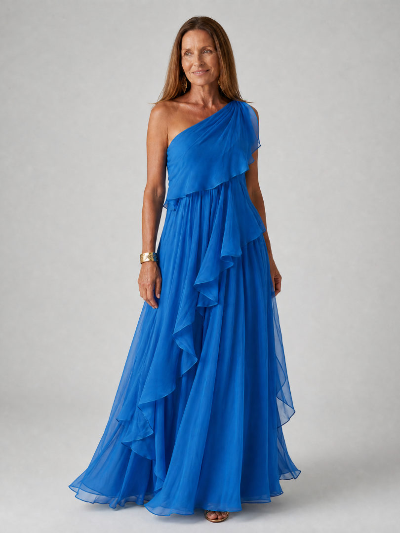 Verena™ | One-Shoulder Ruffle Maxi Dress