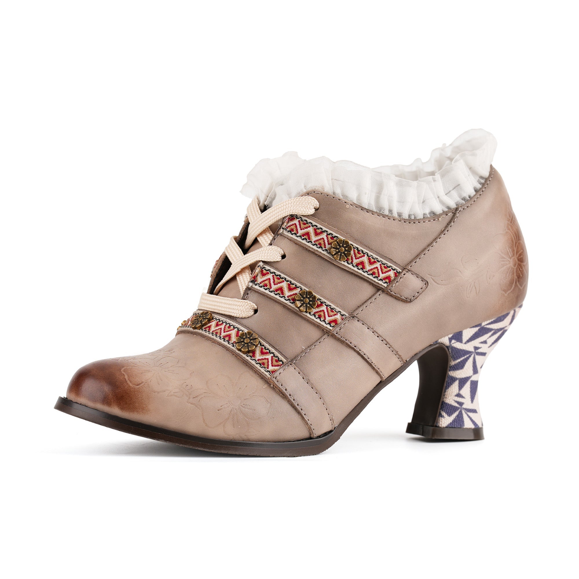 Gwynley™ | Vintage Boho Lace-Up Pumps