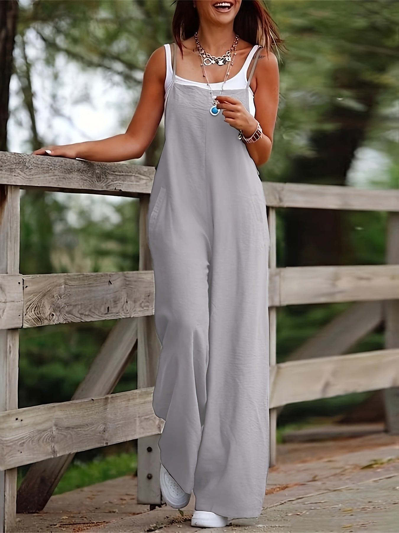 Francie™ | Effortless Wide Leg Sleeveless Casual Jumpsuit