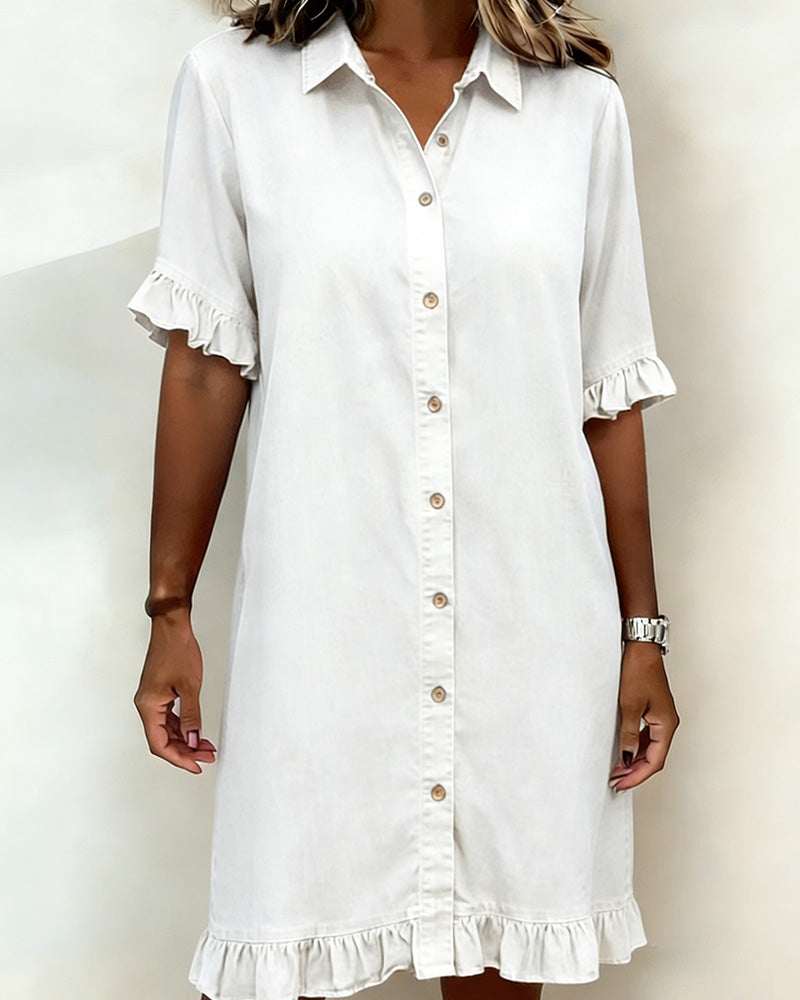 Remy™ | Ruffled Denim Shirt Dress