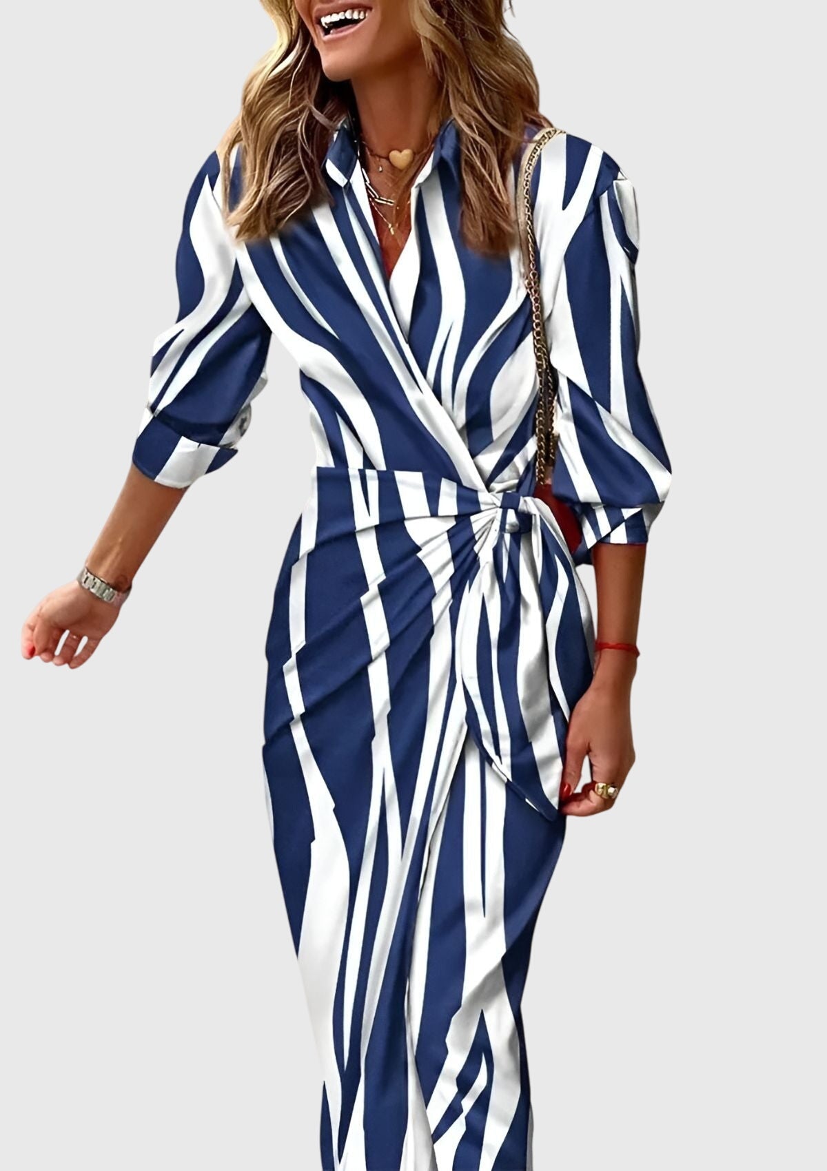 Elegant Wrap Dress With Print