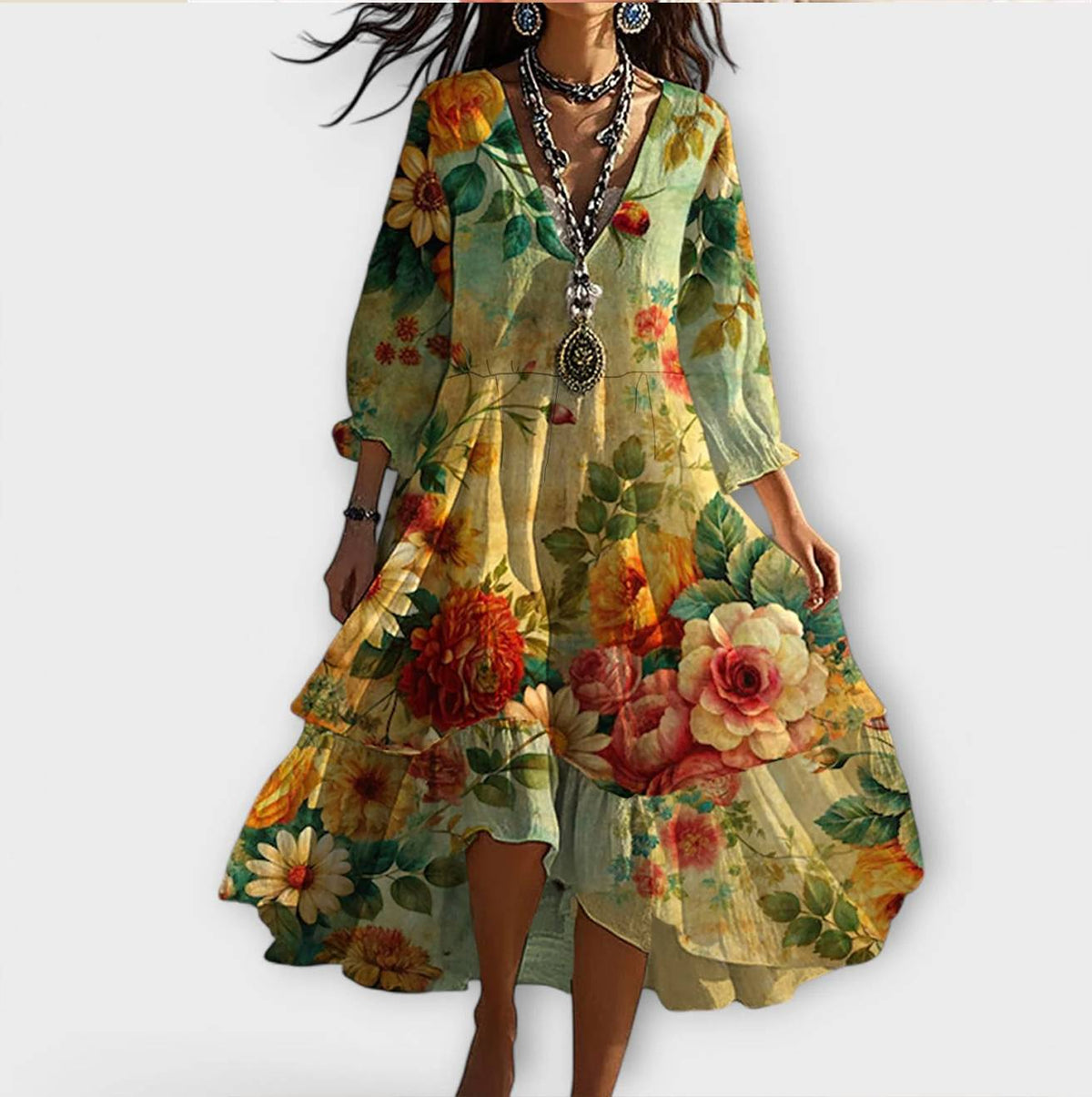 Whimsical V-Neck Dress