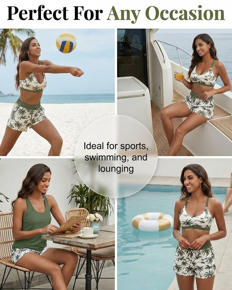 Tropicana™ | Three-Piece Tankini Bikini & Cover-Up Set