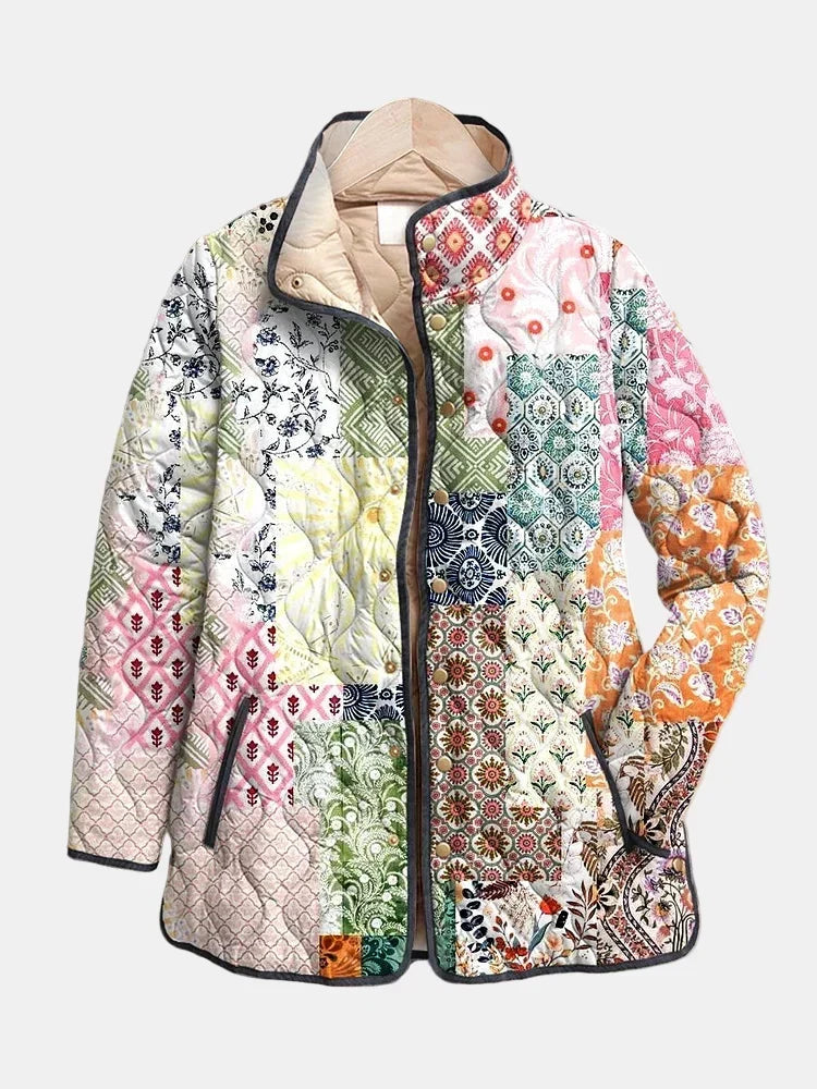 Patchley™ | Floral Patchwork Quilted Jacket