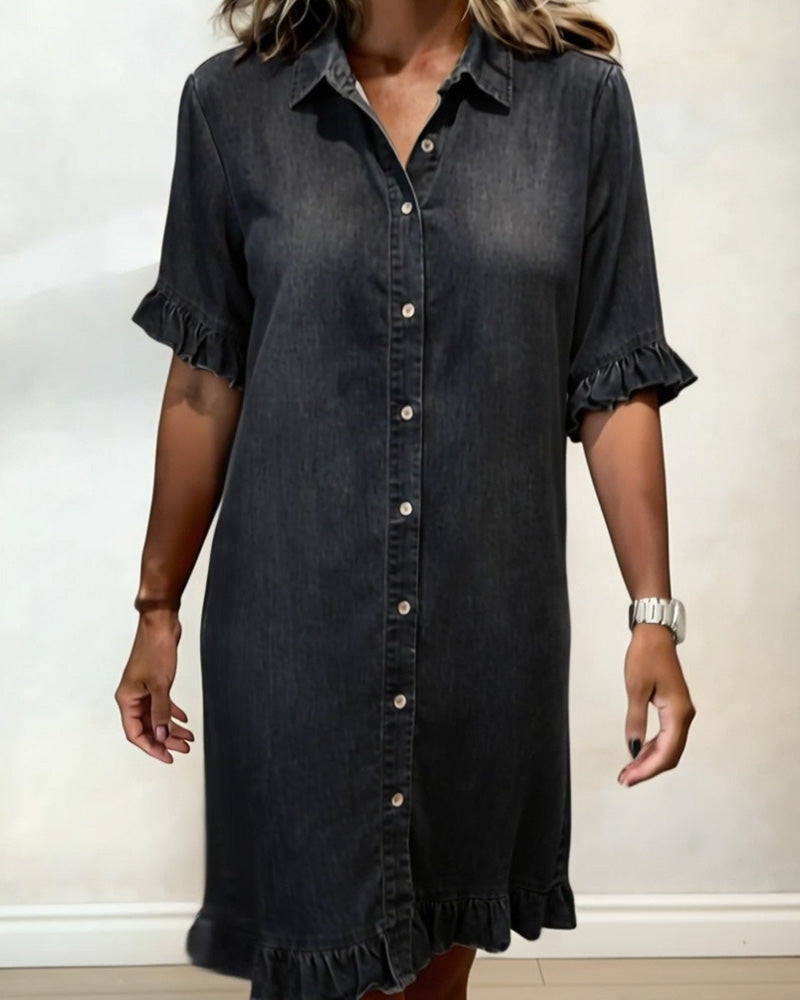Remy™ | Ruffled Denim Shirt Dress