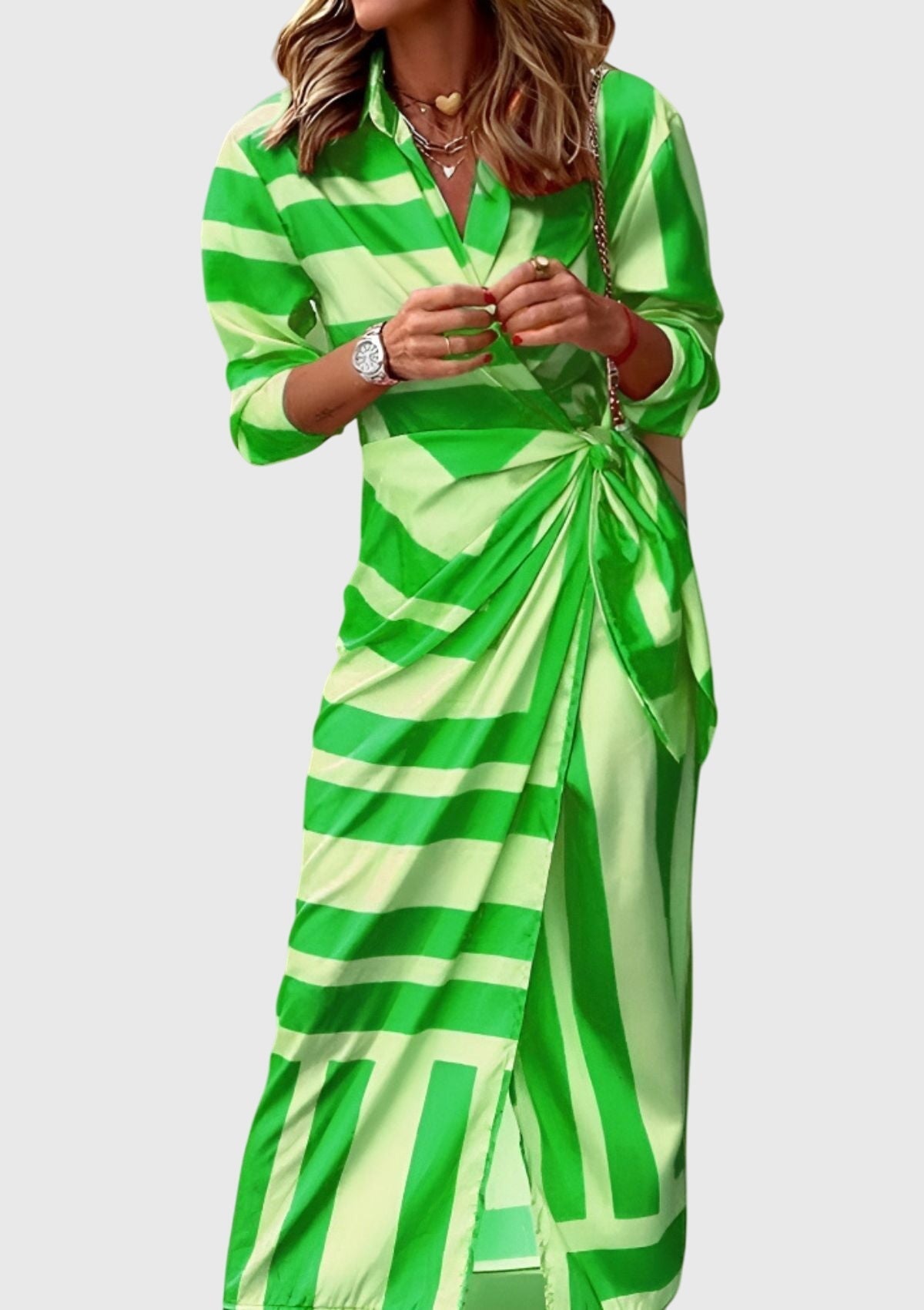 Elegant Wrap Dress With Print