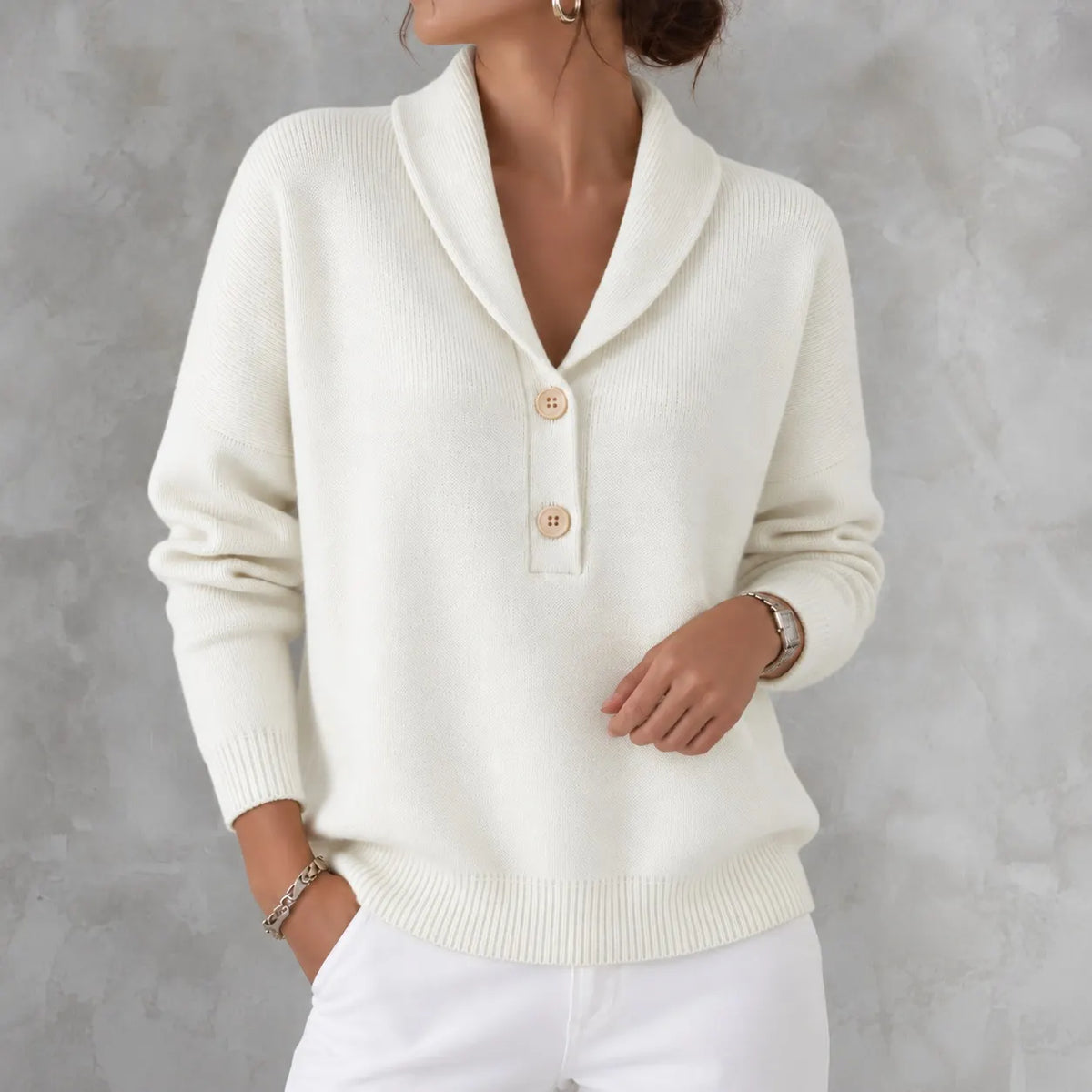 Vestrine™ | Shawl Collar Button Knit Sweater