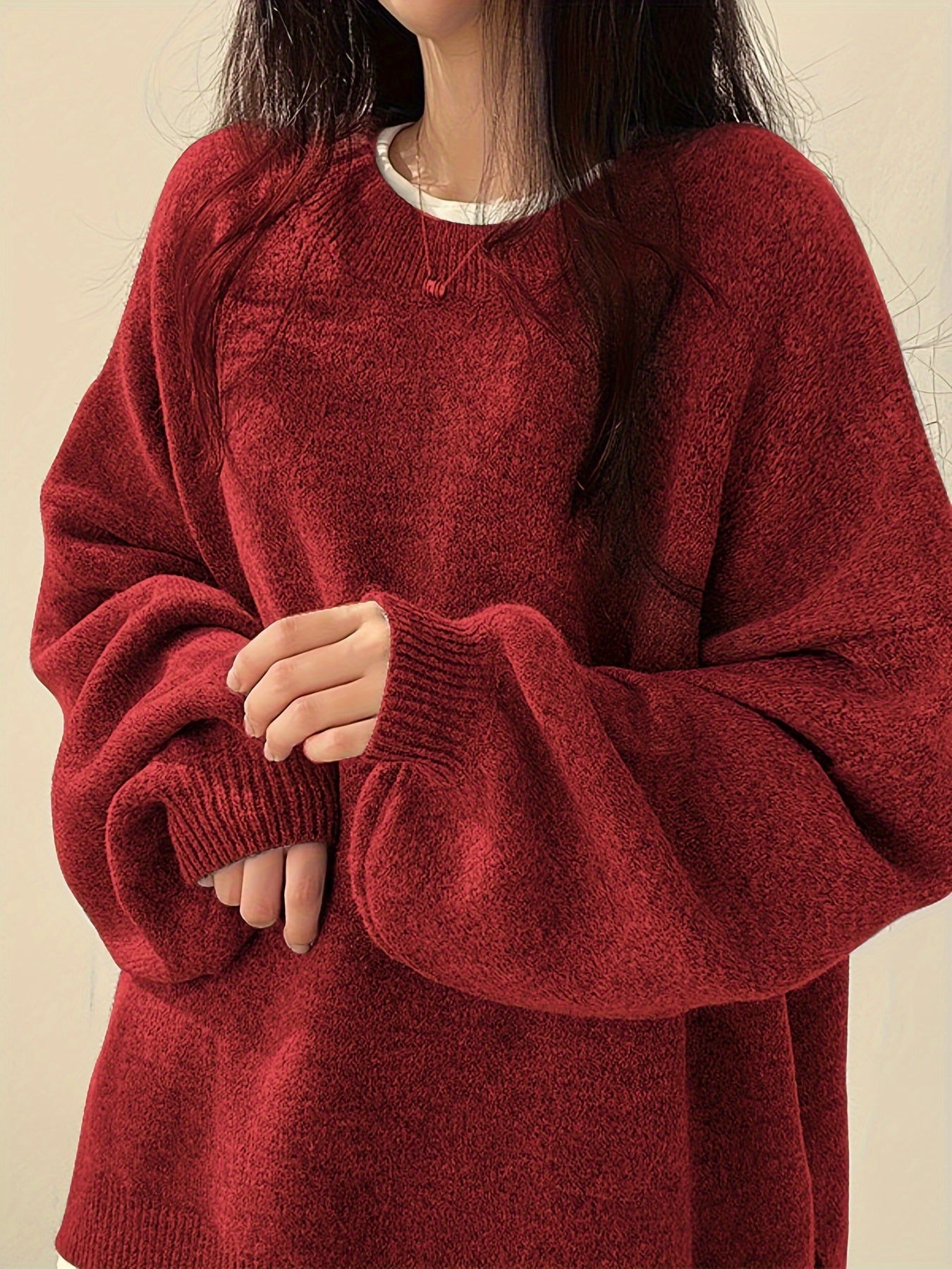 Marlowe™ | Oversized Drop-Shoulder Split-Hem Sweater