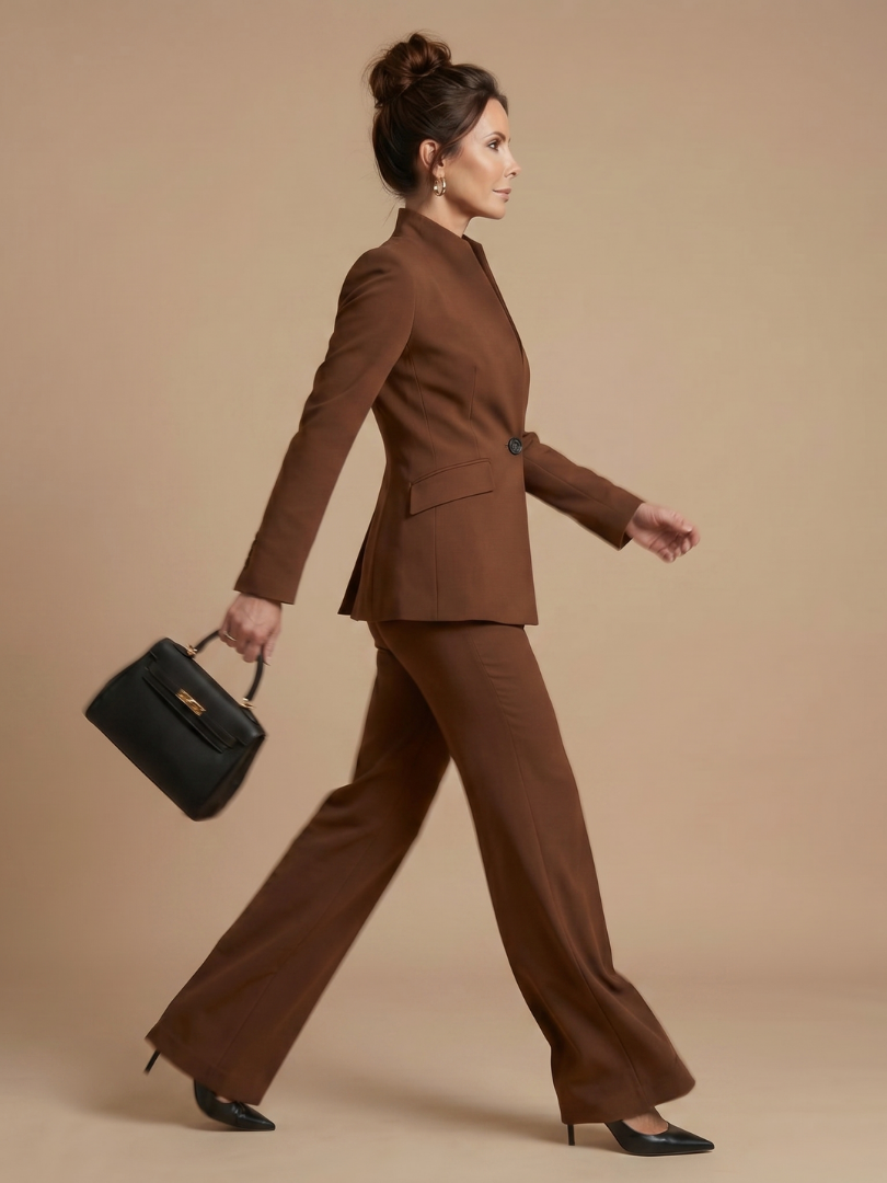 Karen | Women's Structured Stand Collar Tailored Suit