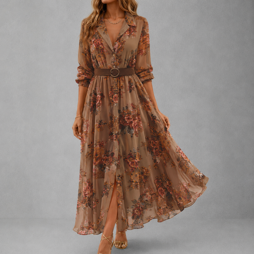 Loretta™ | Embroidered V-Neck Bohemian Maxi Dress