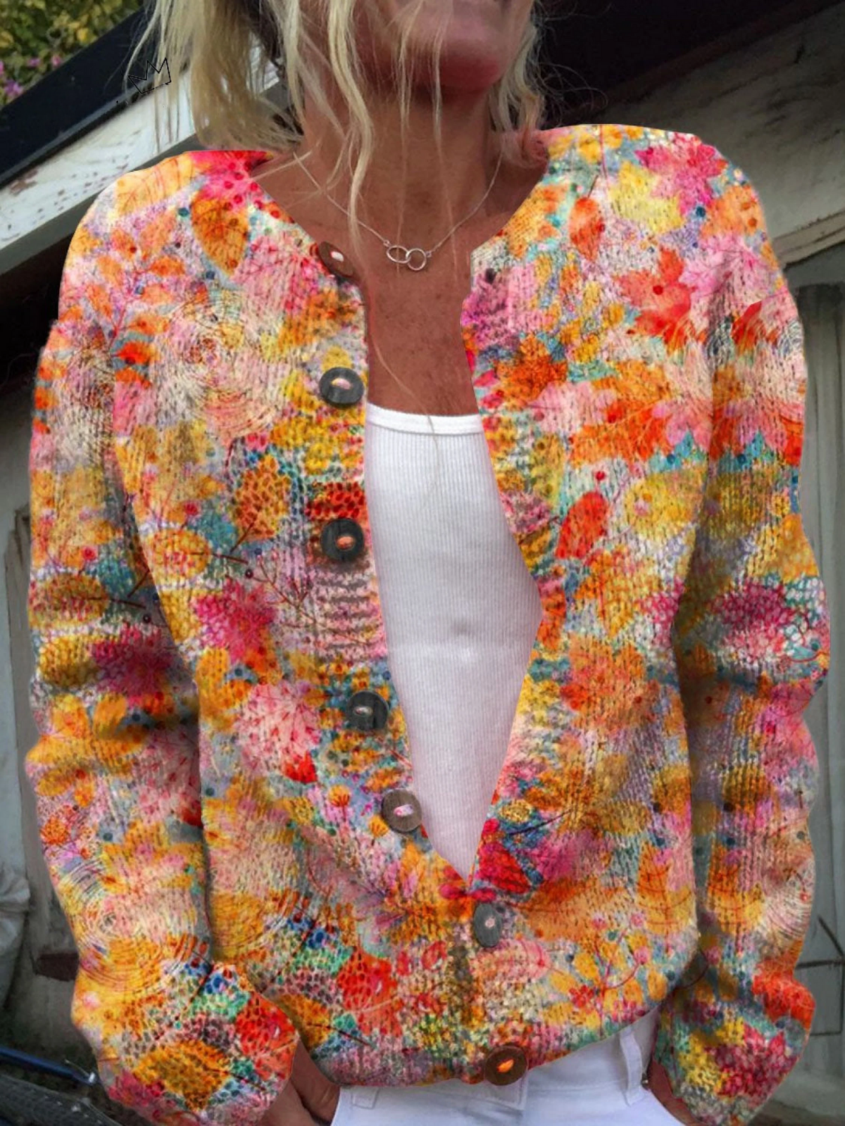 Avonrose™ | Vintage Floral Knit Cardigan