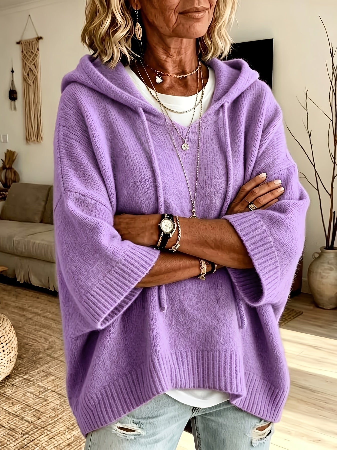 Sutton™ | Hooded Poncho Sweater