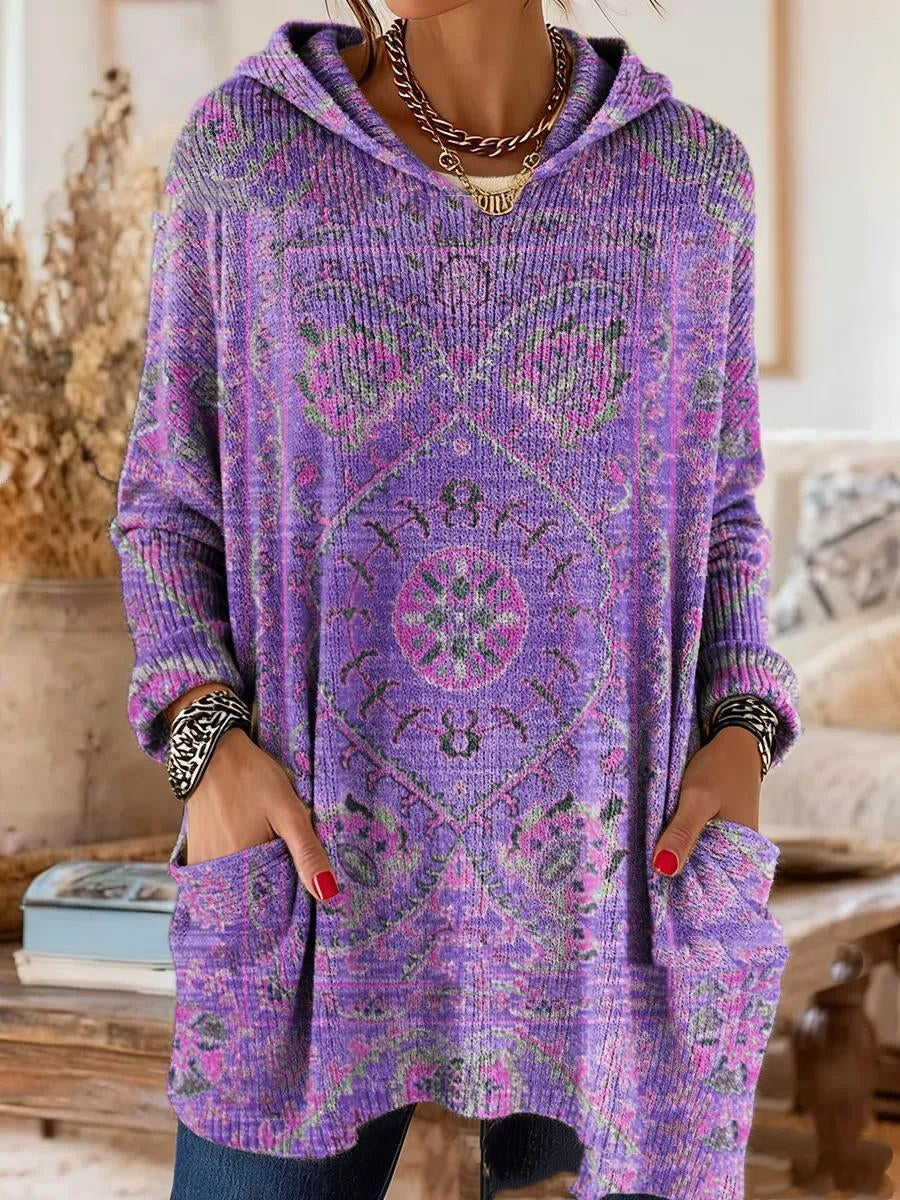Florence™ | Retro Ethnic Print Hooded Tunic
