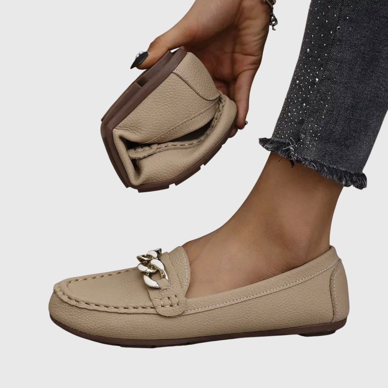 Katarina™ | Chain-Embellished Loafer Flats