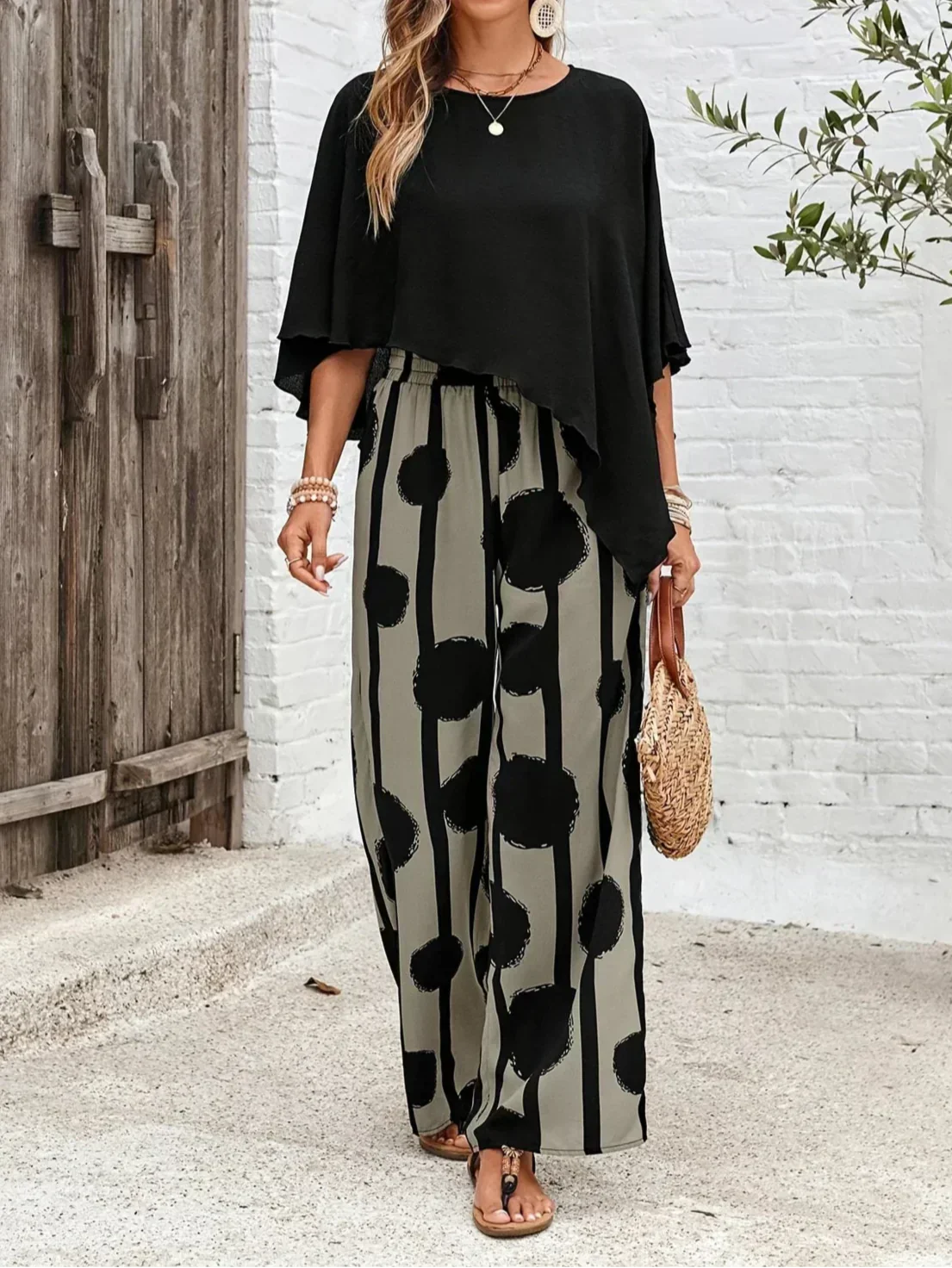 Pernella™ | Elastic Waist Two-Piece Set