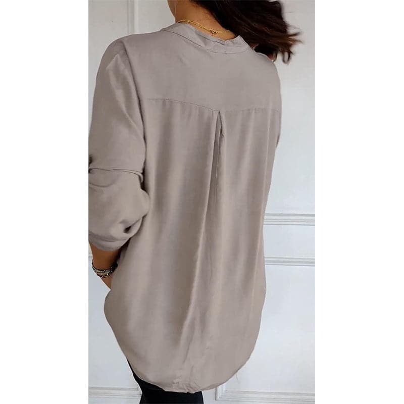 Lucette™ | Sequin Trim Button-Up Shirt
