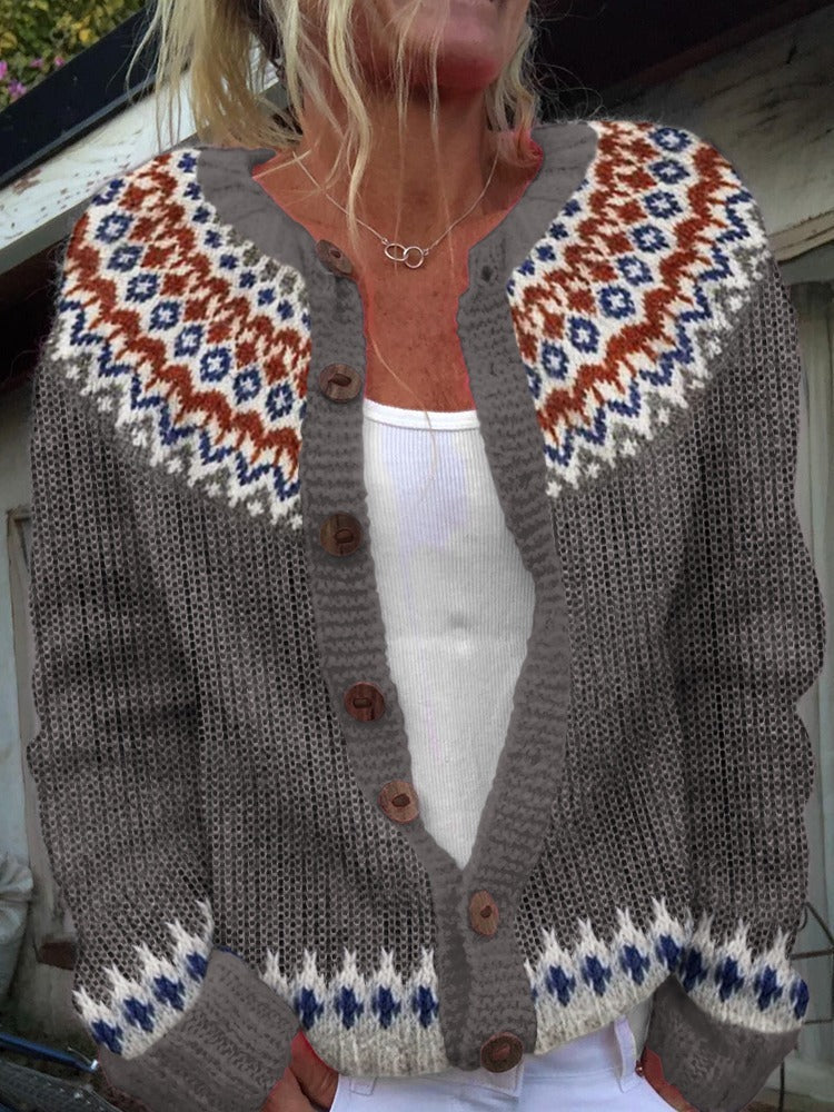 Hildra™ | Retro Long Sleeve Cardigan