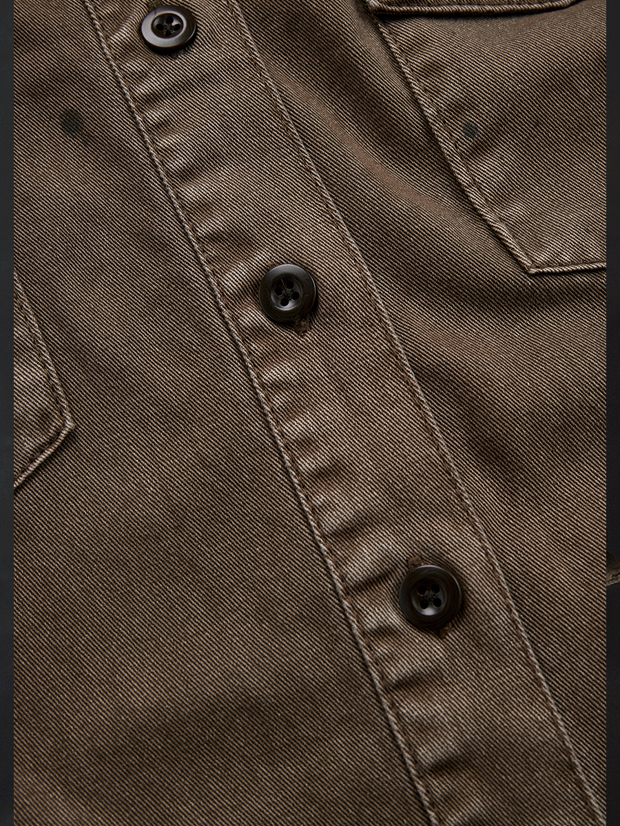 Lucinda™ | Vintage Washed Taupe Western Slim Fit Button-Down Shirt