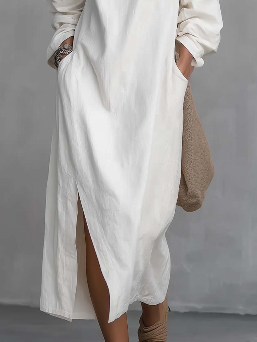 Sloane™ | Loose-Fitting One-Shoulder Split Hem Midi Dress