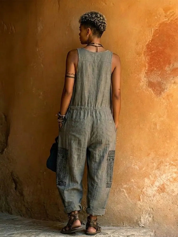 Juniper™ | Hand-Embroidered Drawstring Jumpsuit