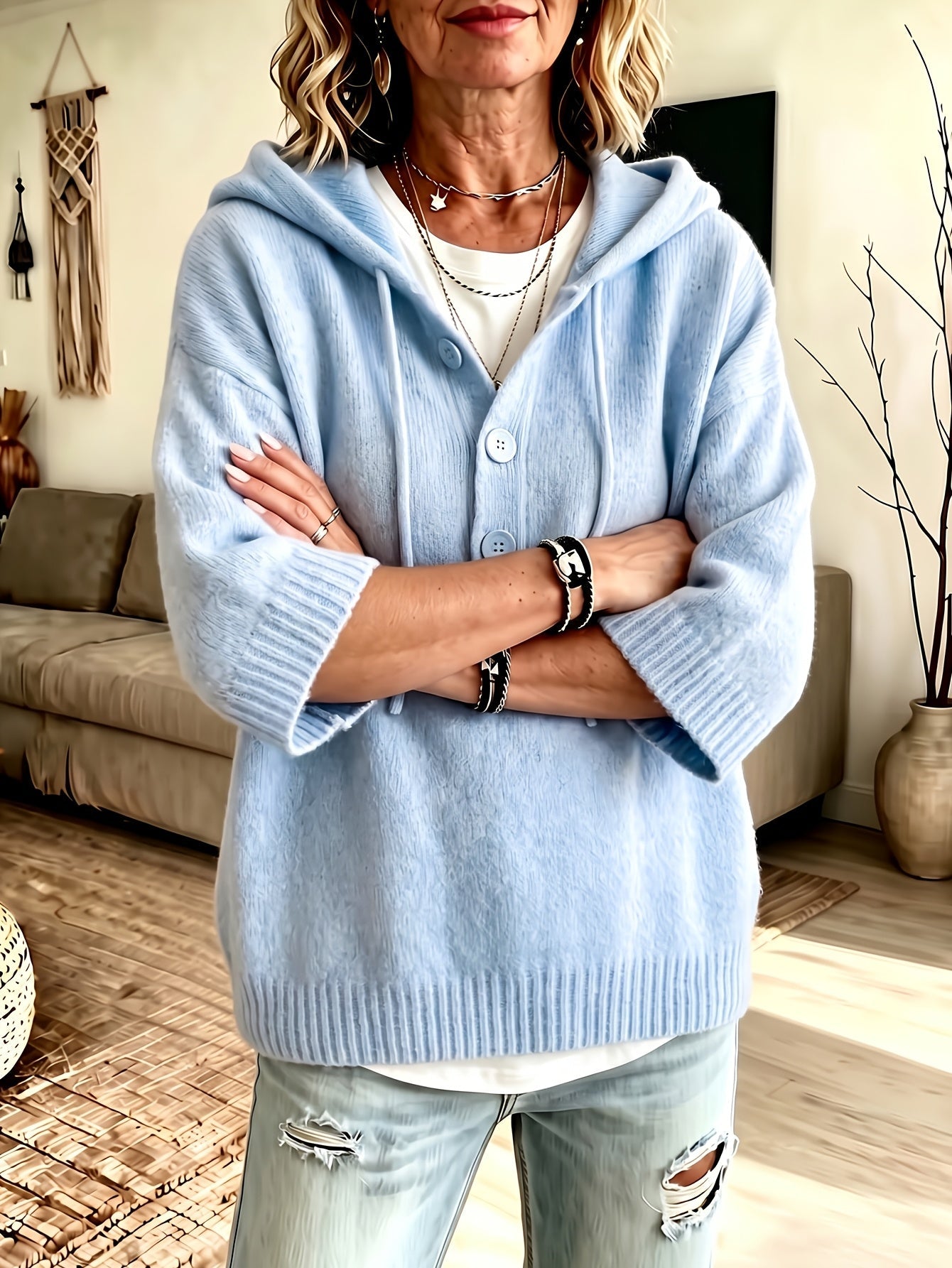 Jorvelle™ | Casual Hooded Button Sweater