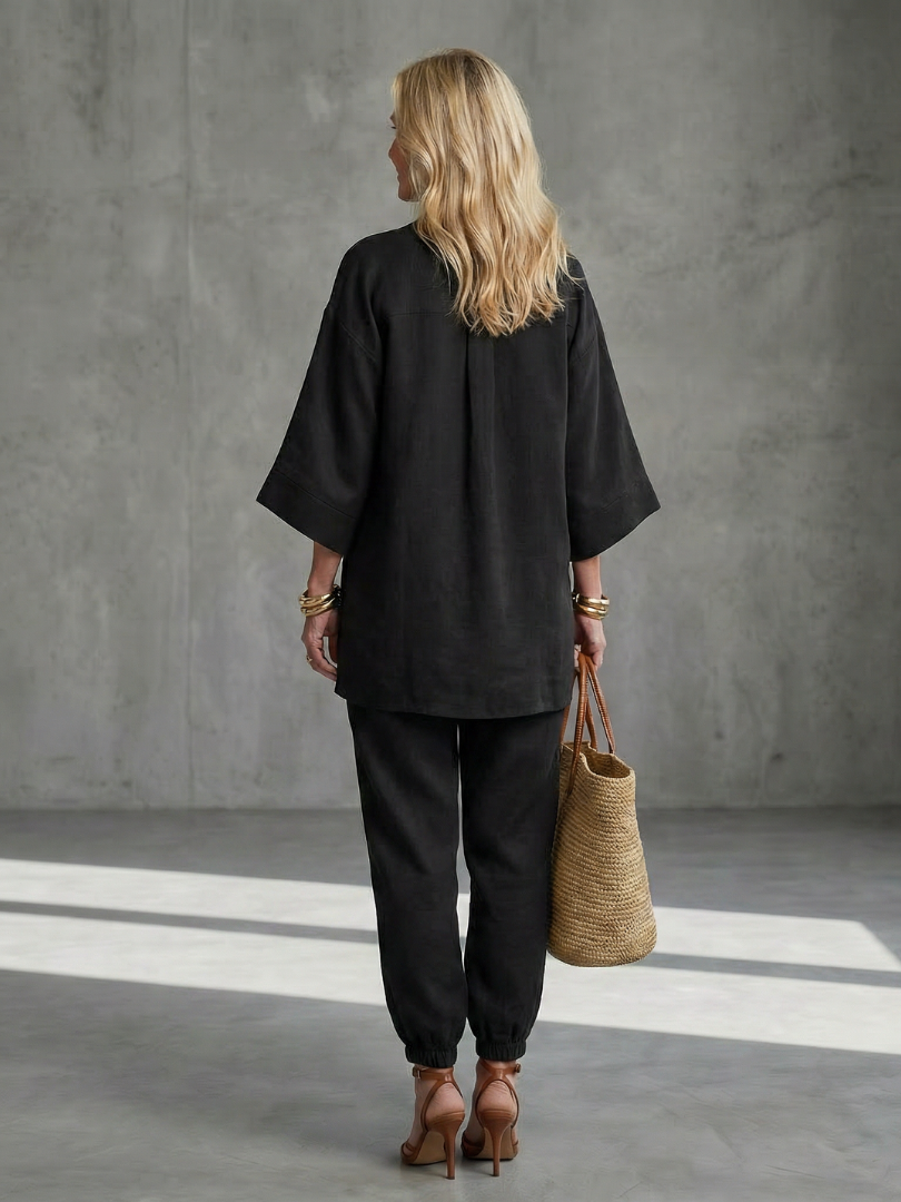 Oriana™ | V Neck Tunic & Gathered Trouser Set
