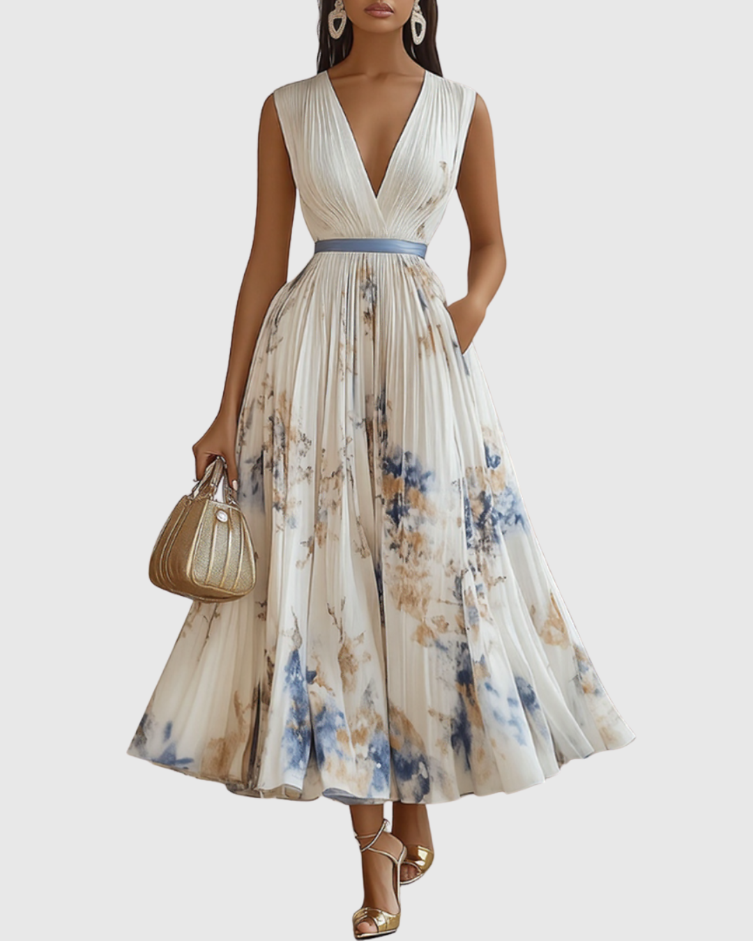 Celestine™ | Elegant Pleated Maxi Dress