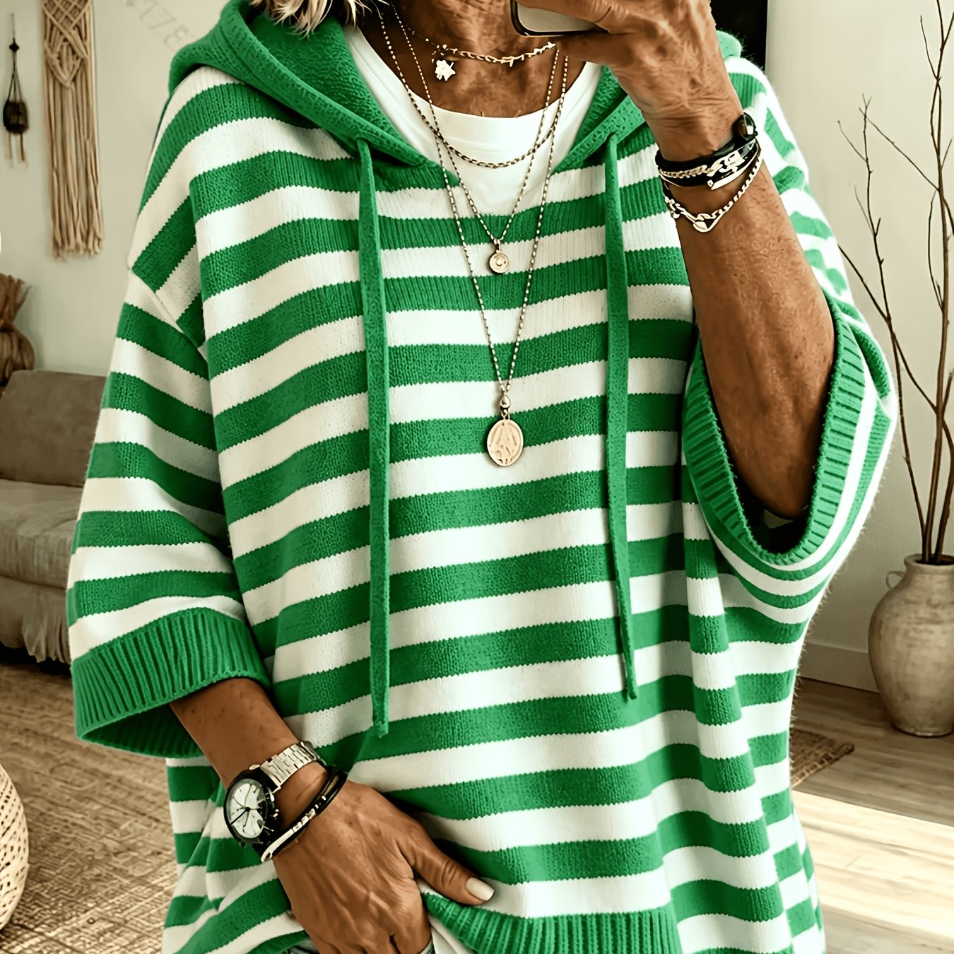 Norrinda™ | Hooded Striped Sweater