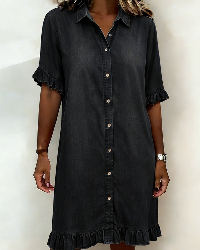 Remy™ | Ruffled Denim Shirt Dress